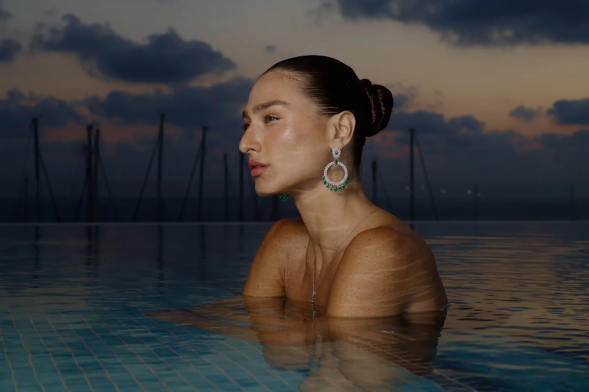 Evening pool portrait at The Yacht hotel